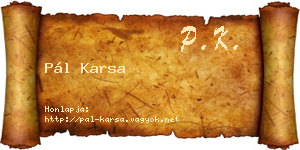 Pál Karsa névjegykártya